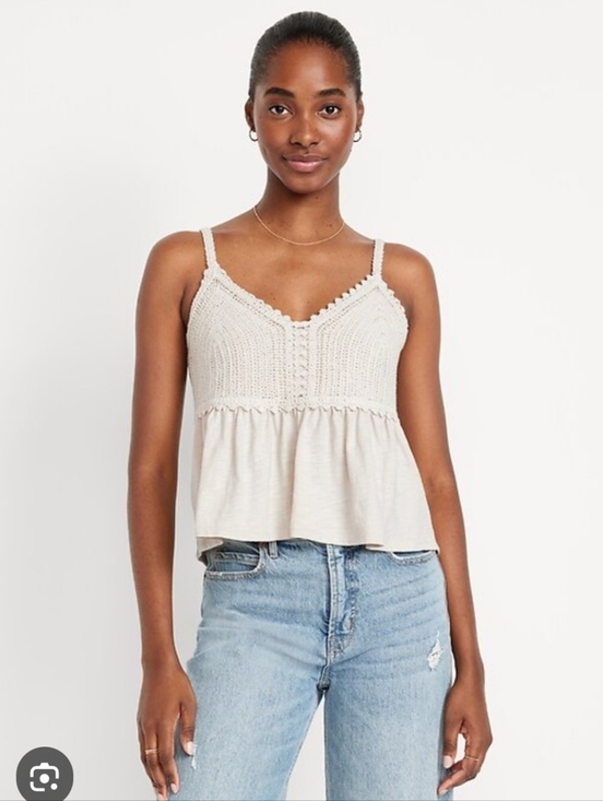 Old Navy Tops - Old Navy Crochet Boho Peplum Top